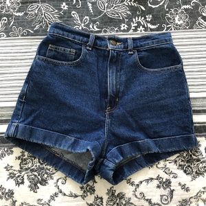 American Apparel dark blue high waisted shorts